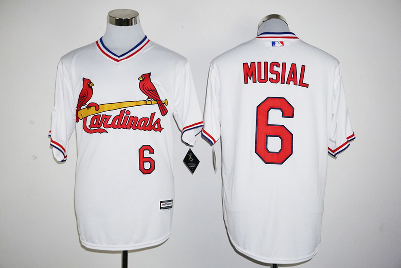 MLB St.Louis Cardinals #6 Musial White Pullover Jersey