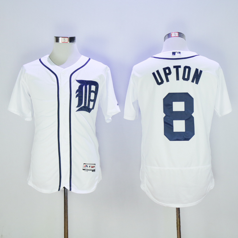 Majestics MLB Detroit Tigers #8 Upton White Jersey