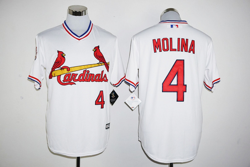 MLB St.Louis Cardinals #4 Molina White Pullover Jersey