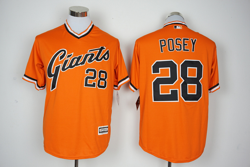 MLB San Francisco Giants #28 Posey Orange Pullover Jersey