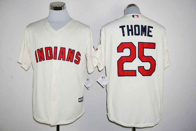 MLB Cleveland Indians #25 Thome Cream Jersey