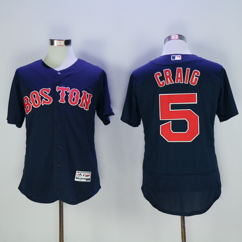 Majestics MLB Boston Red Sox #5 Craig Blue Elite Jersey