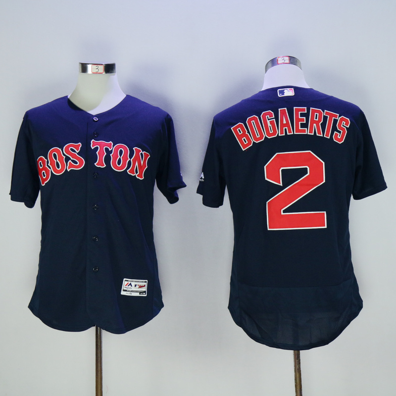 Majestics MLB Boston Red Sox #2 Bogaerts Blue Elite Jersey