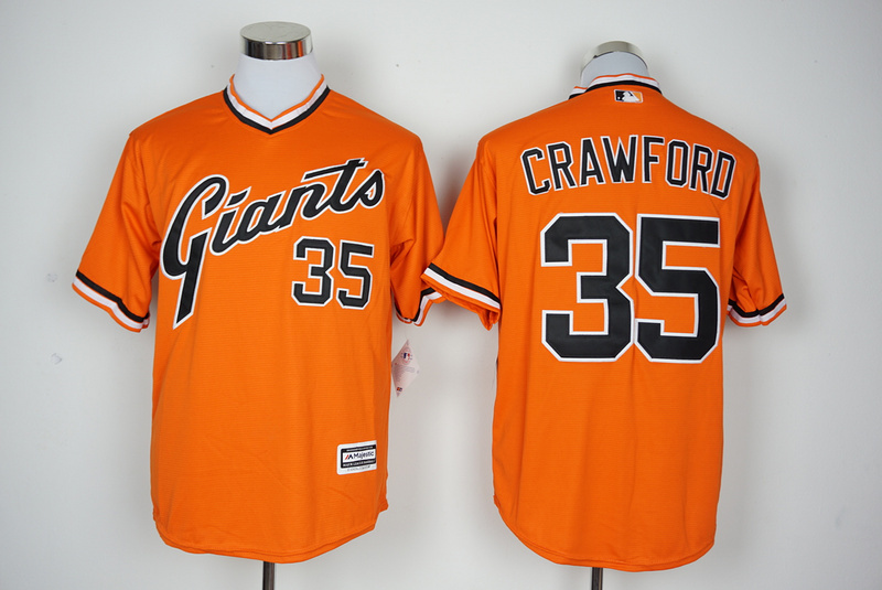 MLB San Francisco Giants #35 Crawford Orange Pullover Jersey