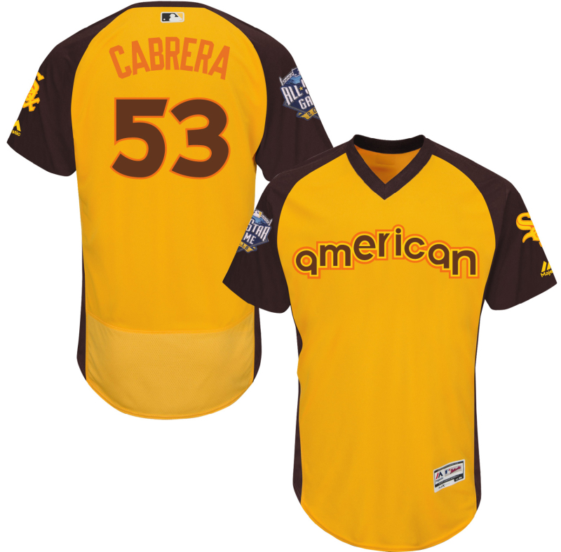 MLB Chicago White Sox #53 Melky Cabrera Yellow 2016 All Star Jersey