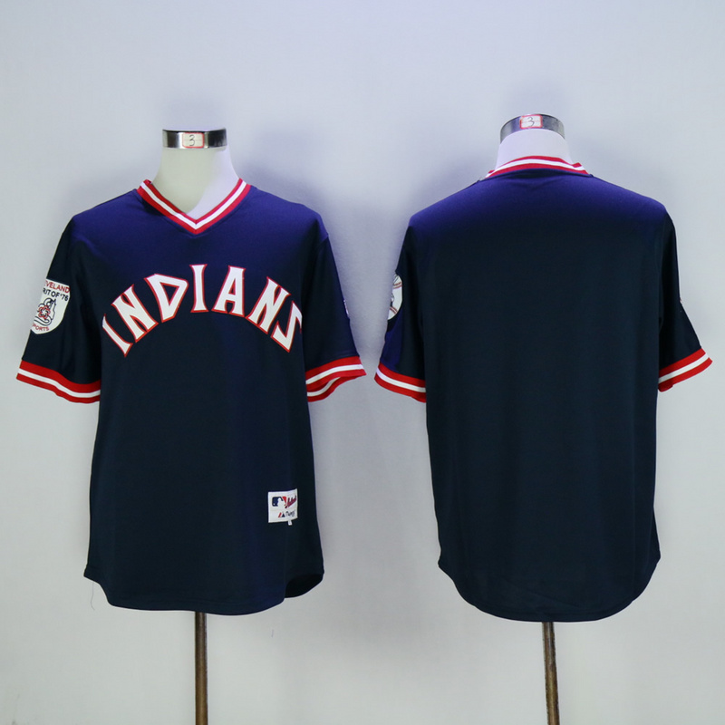 MLB Cleveland Indians Blank Blue Pullover 1976 Jersey