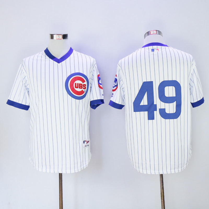 MLB Chicago Cubs #49 Arrieta White 1988 Pullover Jersey