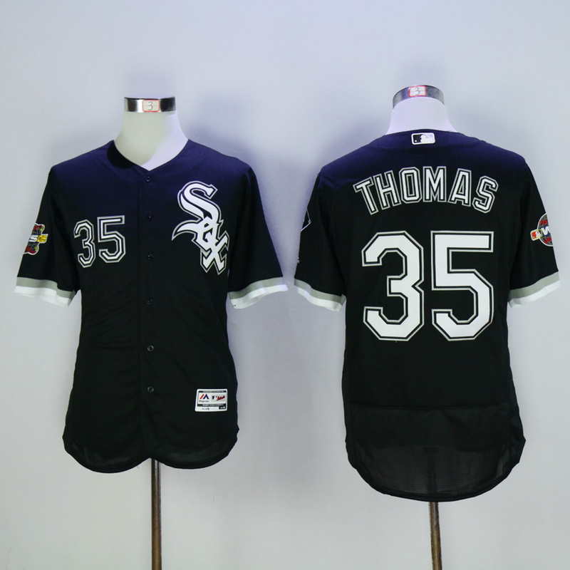 MLB Chicago White Sox #35 Thomas Black Elite Jersey 2005 Patch