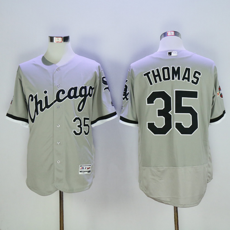 MLB Chicago White Sox #35 Thomas Grey Elite Jersey 2005 Patch