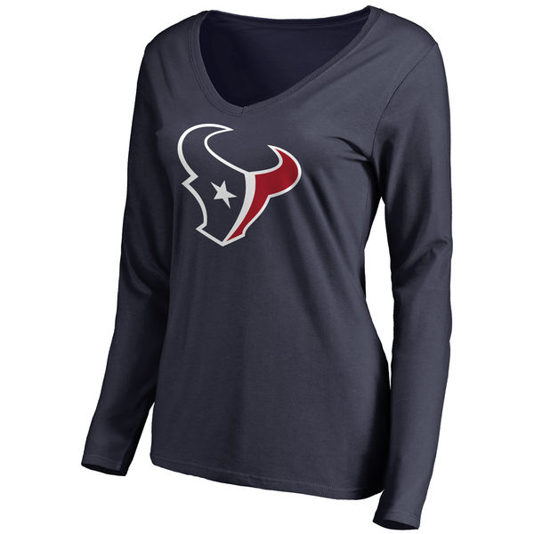 NFL Houston Texans Blue Long Sleeve Women T-Shirt