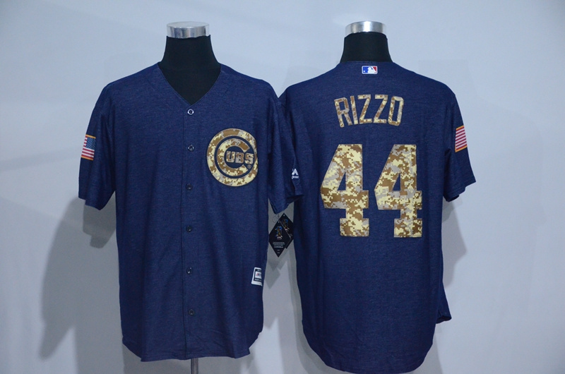 MLB Chicago Cubs #44 Rizzo Blue Salute for Service Jersey