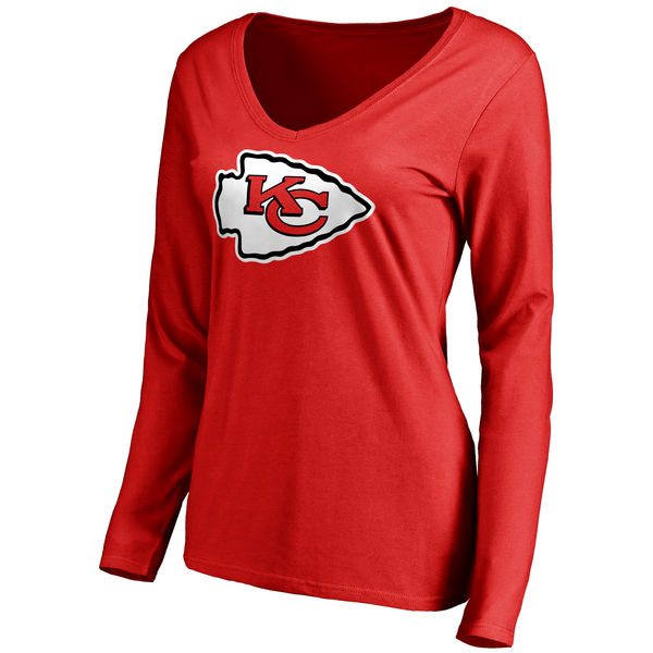 NFL Kansas City Chiefs Red Long Sleeve Women T-Shirt