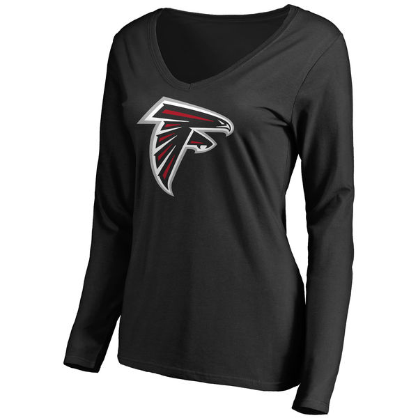 NFL Atlanta Falcons Black Long-Sleeve Women T-Shirt
