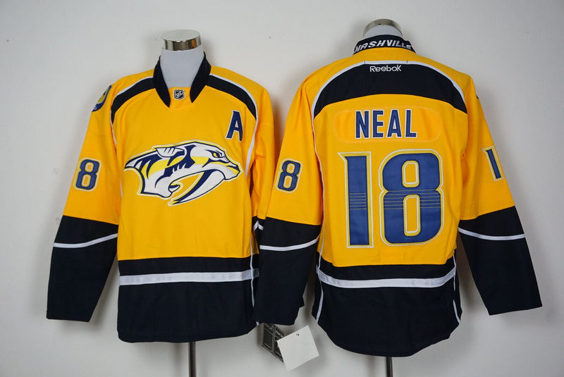 NHL Nashville Predators #18 Neal Yellow Jersey