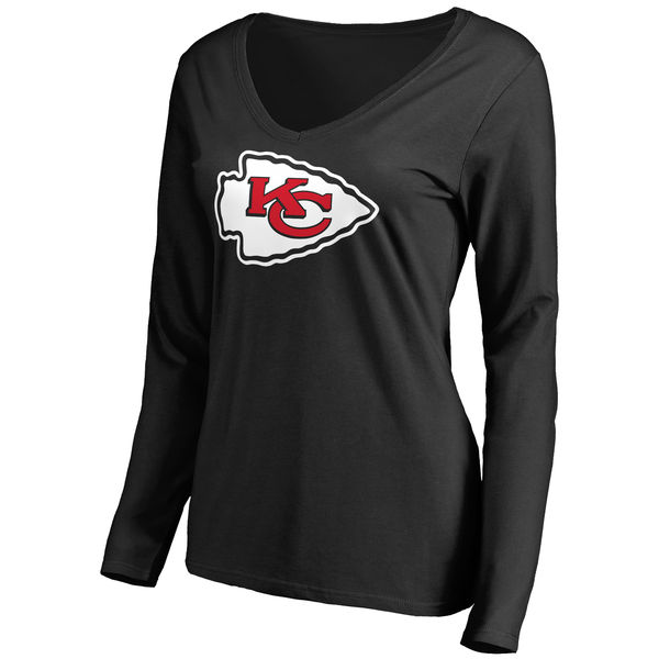 NFL Kansas City Chiefs Black Long Sleeve Women T-Shirt