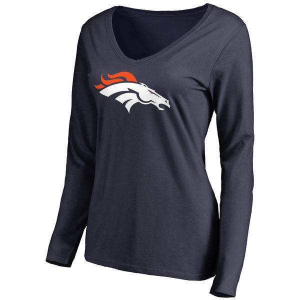 NFL Denver Broncos D.Blue Long Sleeve Women T-Shirt