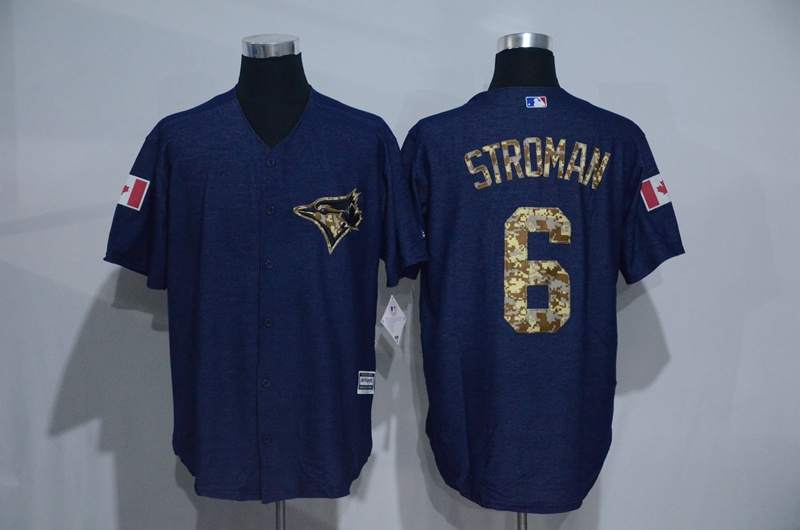 MLB Toronto Blue Jays #6 Stroman Blue Salute for Service Jersey