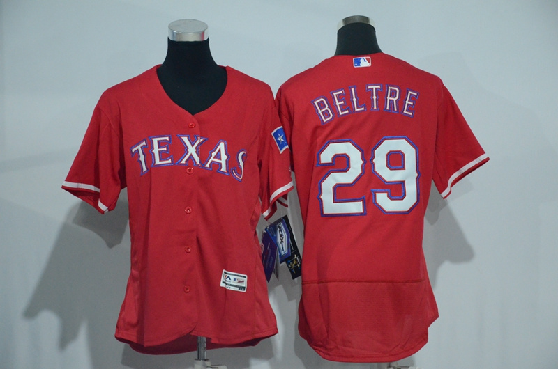 MLB Texas Rangers #29 Beltre Red Women Jersey