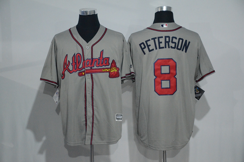 MLB Atlanta Braves #8 Peterson Grey Jersey