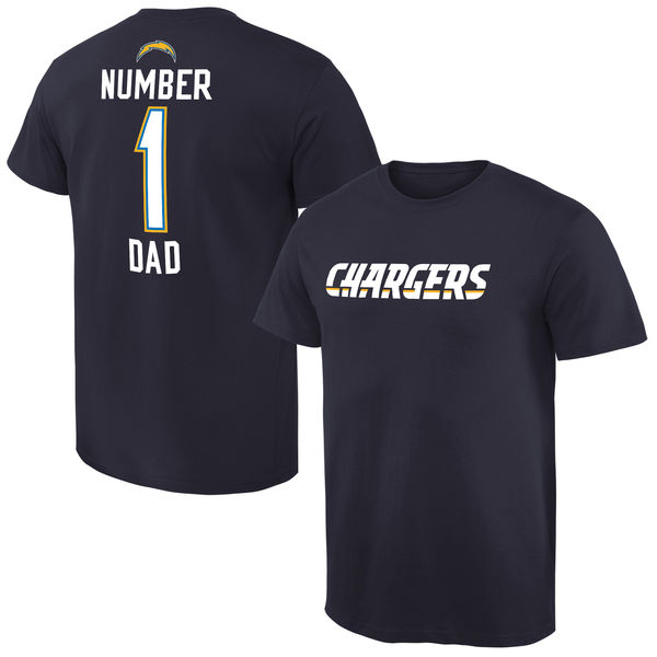 NFL San Diego Chargers #1 Dad Blue T-Shirt
