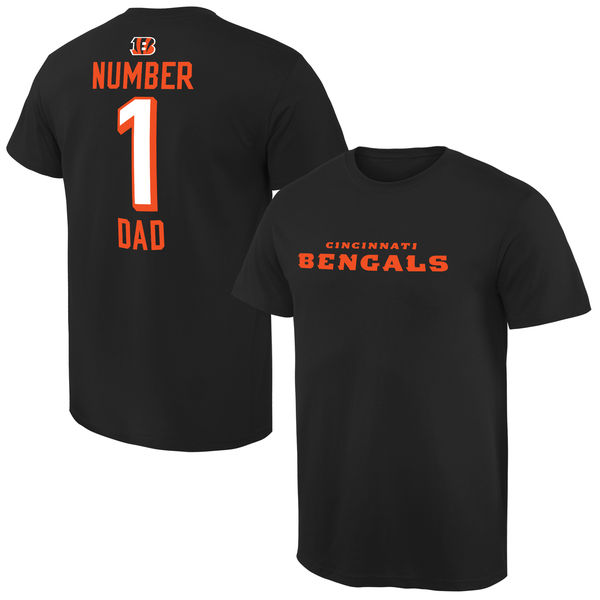 NFL Cincinnati Bengals #1 Dad Black T-Shirt