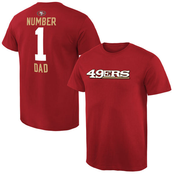 NFL San Francisco 49ers #1 Dad Red T-Shirt