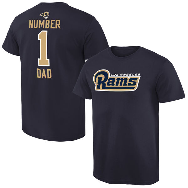 NFL Los Angeles Rams #1 Dad Blue T-Shirt