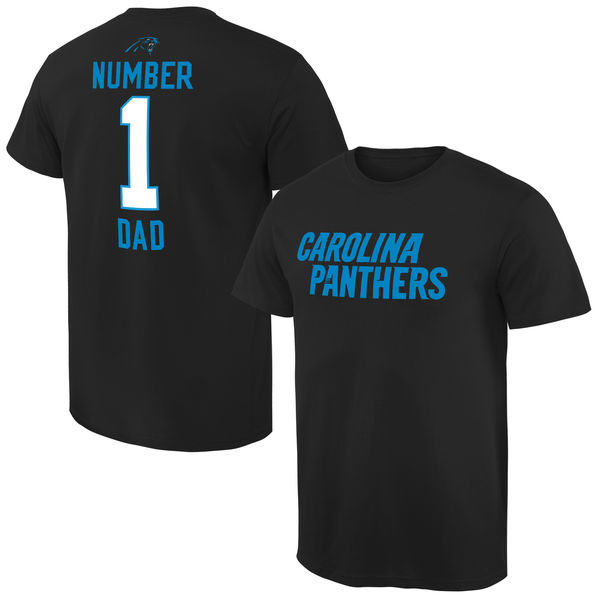 NFL Carolina Panters #1 Dad Black T-Shirt