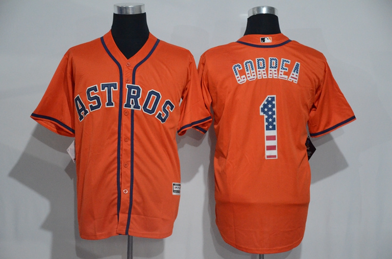 MLB Houston Astros #1 Correa USA Flag Jersey 