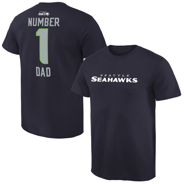 NFL Seattle Seahawks #1 Dad Blue T-Shirt