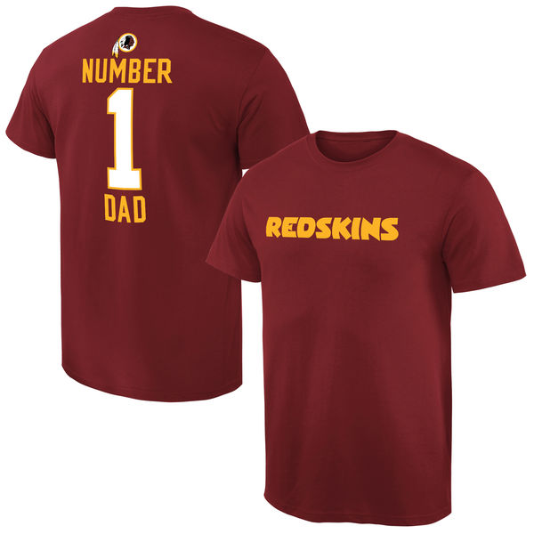 NFL Washington Redskins #1 Dad Red T-Shirt