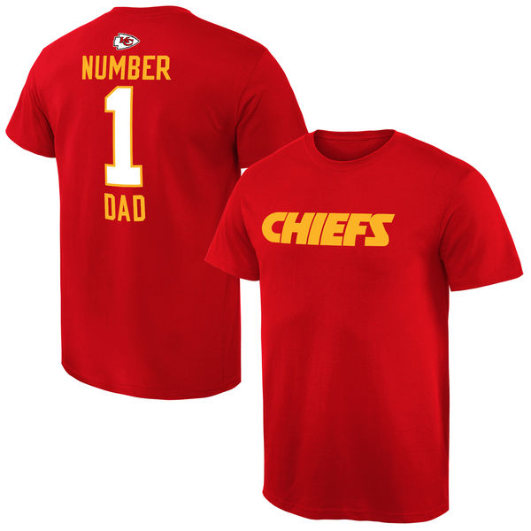 NFL Kansas City Chiefs #1 Dad Red T-Shirt