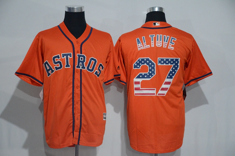 MLB Houston Astros #27 Altuve USA Flag Jersey 