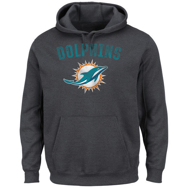 Miami Dolphins Majestic Kick Return II Pullover Hoodie - Charcoal 