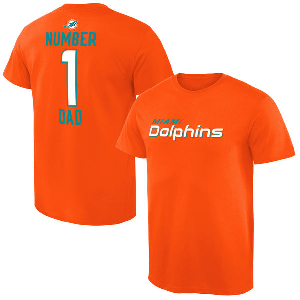 NFL Miami Dolphins #1 Dad Orange T-Shirt
