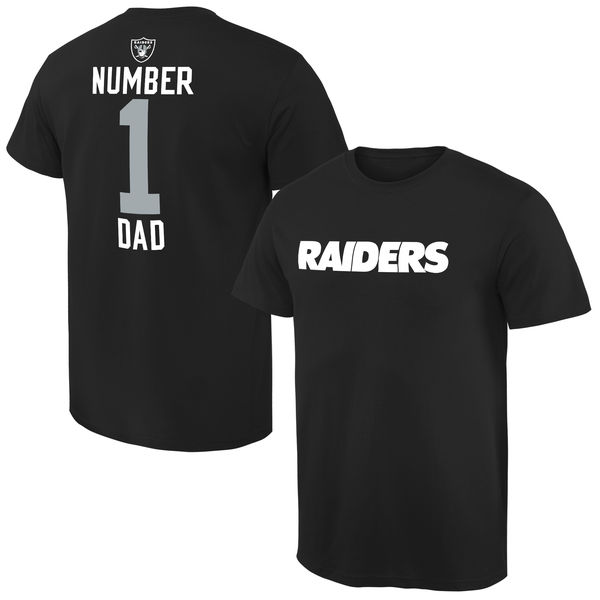 NFL Oakland Raiders #1 Dad Black T-Shirt