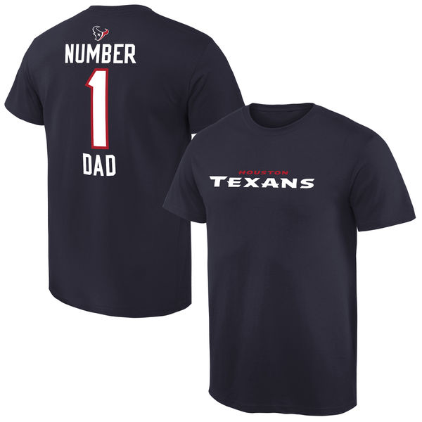 NFL Houston Texans #1 Dad Blue T-Shirt