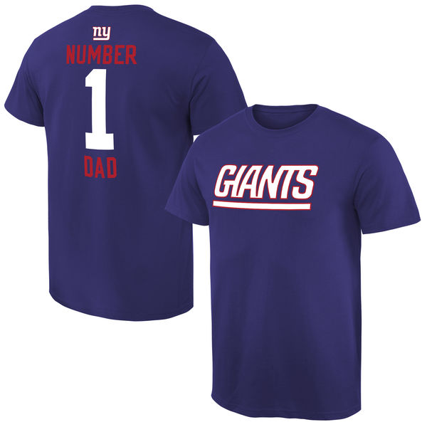 NFL New York Giants #1 Dad Blue T-Shirt