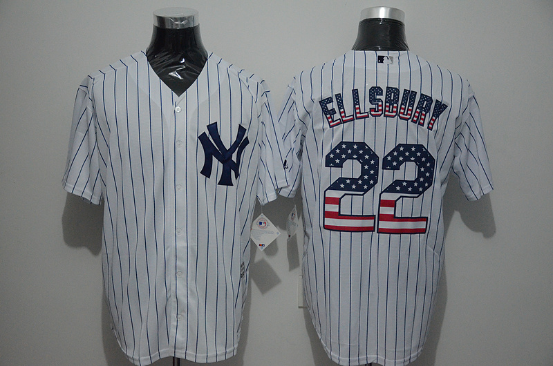 MLB New York Yankees #22 Ellsbury White USA Flag Jersey