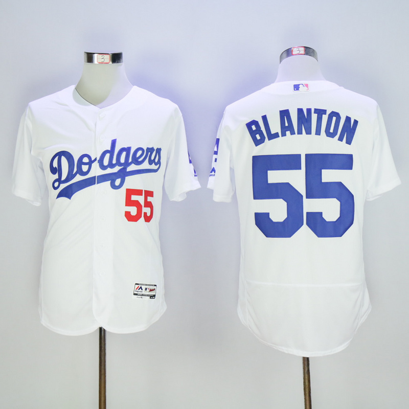 MLB Los Angeles Dodgers #55 Blanton White Elite Jersey