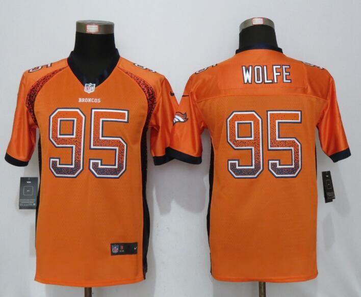 Youth NEW Nike Denver Broncos 95 Wolfe Drift Fashion Orange Elite Jersey