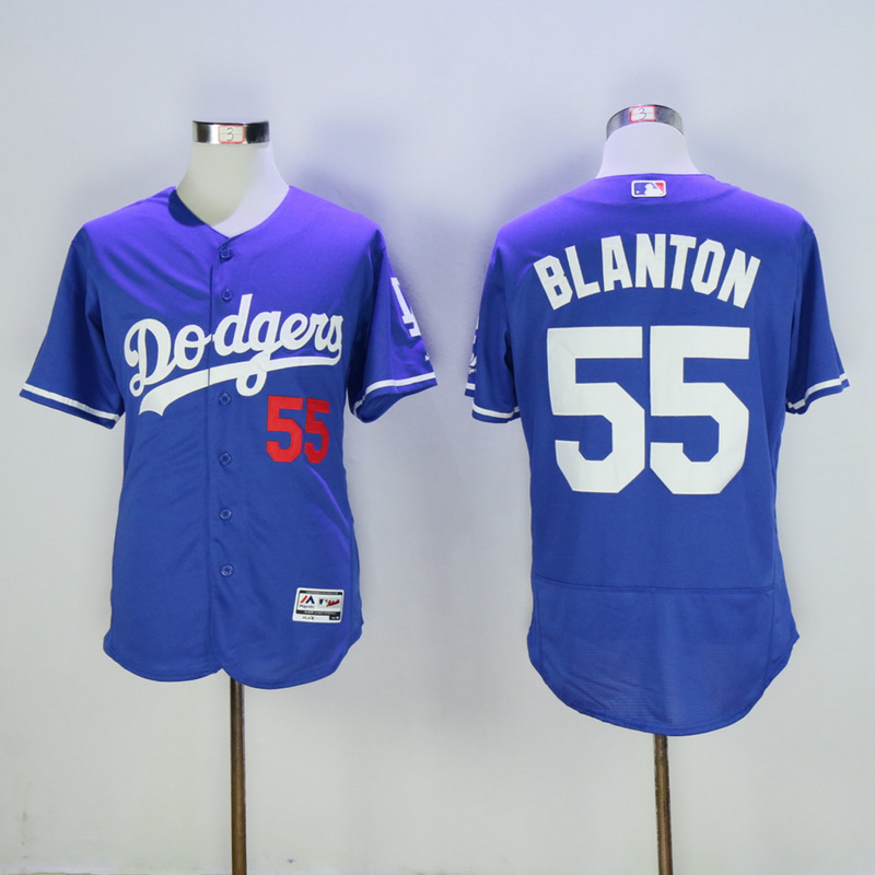 MLB Los Angeles Dodgers #55 Blanton Blue Elite Jersey