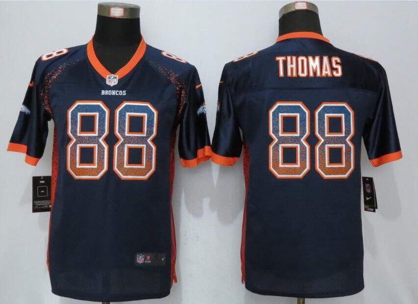 Youth NEW Nike Denver Broncos 88 Thomas Drift Fashion Blue Elite Jersey