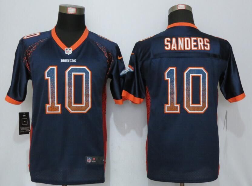 Youth NEW Nike Denver Broncos 10 Sanders Drift Fashion Blue Elite Jersey