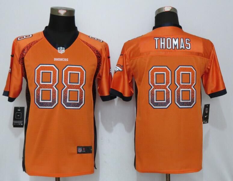 Youth NEW Nike Denver Broncos 88 Thomas Drift Fashion Orange Elite Jersey