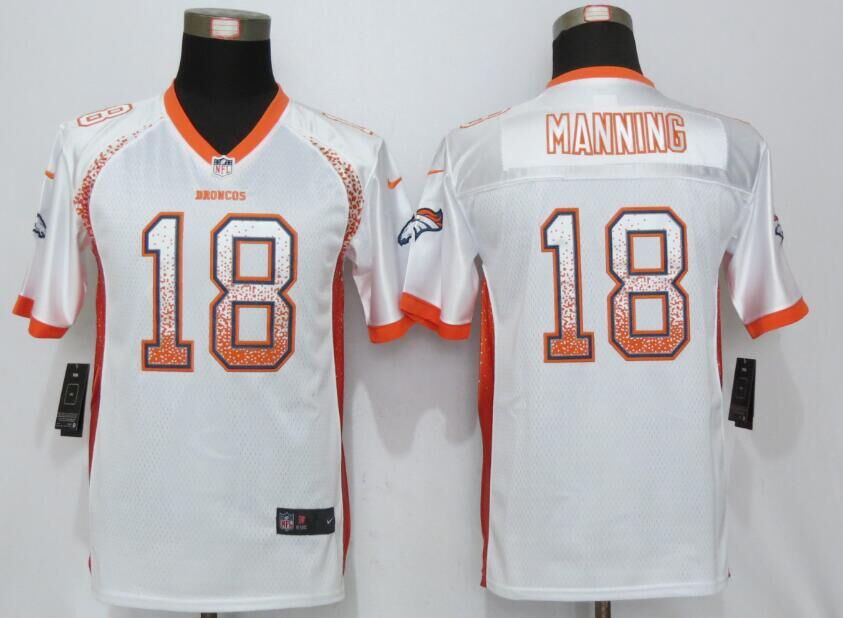 Youth NEW Nike Denver Broncos 18 Manning Drift Fashion White Elite Jersey