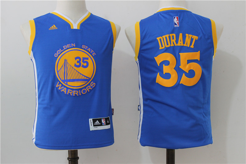 NBA Golden State Warriors #35 Durant Blue Kids Jersey