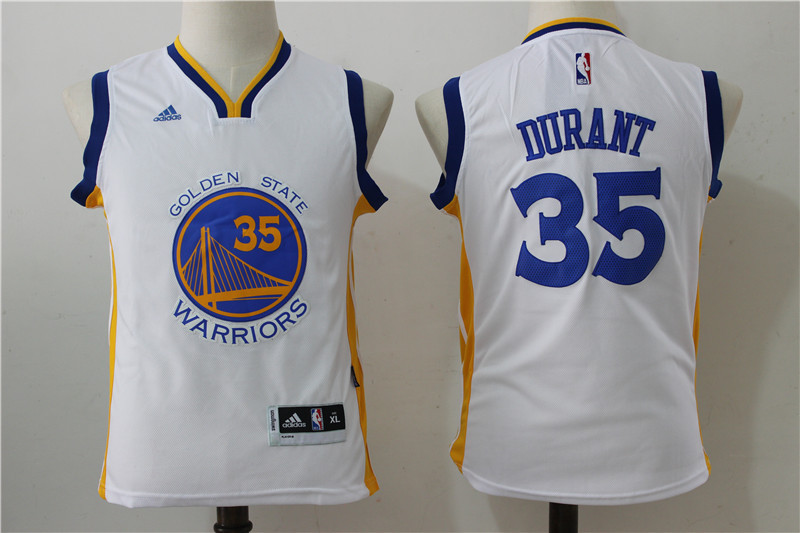 NBA Golden State Warriors #35 Durant White Kids Jersey