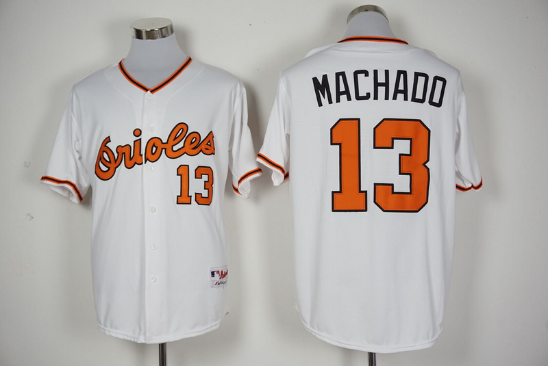 MLB Baltimore Orioles #13 Machado White Jersey