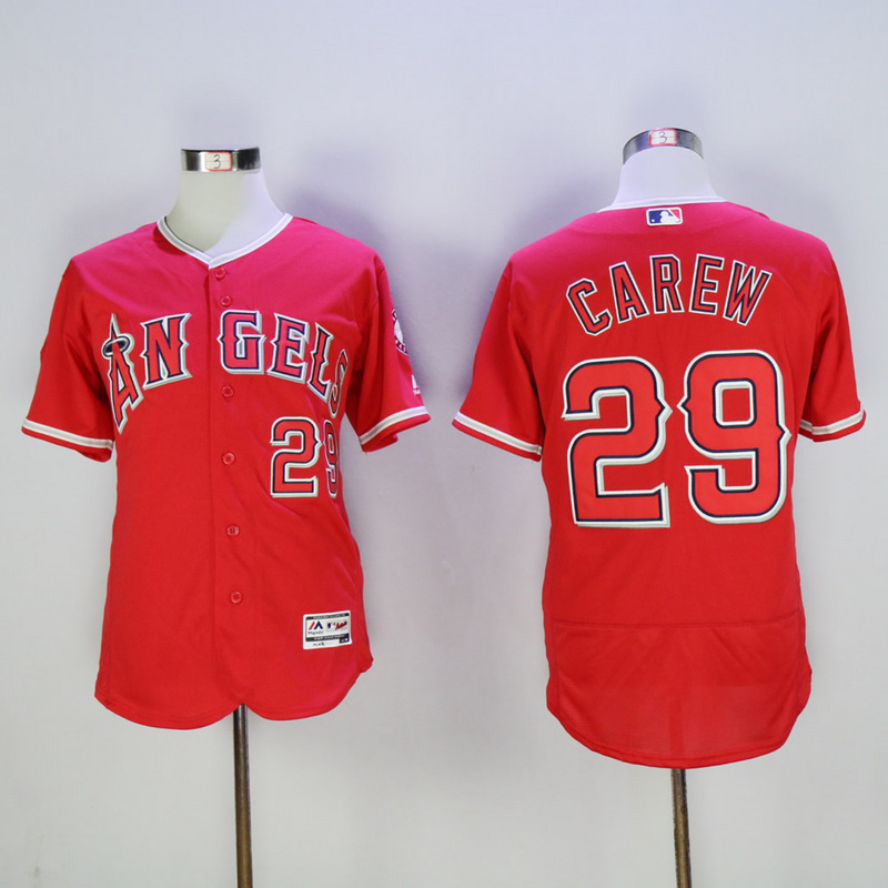 MLB Los Angeles Angels #29 Carew Red Jersey